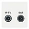Розетка R-TV SAT конечная, белый, 2 модуля, Unica New Schneider NU345518 - фото 69266