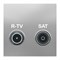 Розетка R-TV SAT одинарная, алюминий, 2 модуля, Unica New Schneider NU345430 - фото 69334