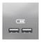 Розетка USB для зарядки, двойная, алюминий, 2 модуля, Unica New Schneider NU341830 - фото 69339