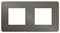 Рамка 2-постовая, никель / антрацит, Unica New Schneider NU280453 - фото 69518