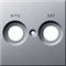 Накладка телевизионной двойной розетки TV/R+SAT, алюминий, Merten MTN299260