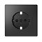 Накладка розетки электрической со шторками, антрацит, Merten MTN2330-6034 - фото 73343