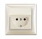 Розетка влагозащищенная IP44 в сборе с рамкой, белый шале, ABB 20 EUCKD-96-507 Basic 55