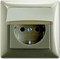 Розетка влагозащищенная IP44 в сборе с рамкой, шампань, ABB 20 EUCKD-93-507 Basic 55