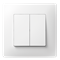 Выключатель двухклавишный, белый, PLK0121031 Plank Electrotechnic - фото 76834
