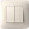 Кнопка двухклавишная, слоновая кость, PLK0421131 Plank Electrotechnic - фото 76984