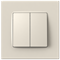 Кнопка двухклавишная, слоновая кость, PLK0421131 Plank Electrotechnic - фото 76985