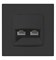 Розетка компьютерная RJ45 двойная, антрацит soft-touch, PLK0741241 Plank Electrotechnic - фото 77093