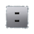 Розетка USB зарядка, двойная, 2.1А, сталь, Basic Simon