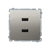Розетка USB зарядка, двойная, 2.1А, сатин, Basic Simon