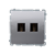 Розетка двойная HDMI, серебро, Basic Simon