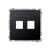 Розетка информационная прямая под 2xRJ45 Keystone, с суппортом, графит, Basic Simon