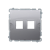 Розетка информационная прямая под 2xRJ45 Keystone, с суппортом, сталь, Basic Simon