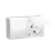 Розетка электрическая двойная с заземлением и крышкой, белый, AQUARIUS IP54 Simon