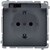 Розетка электрическая IP44 с заземлением, с прозрачной крышкой, графит, Basic Simon
