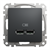 Розетка USB тип A+A, черный, Sedna Design - фото 96348