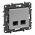 Розетка компьютерная 2XRJ45 CAT6 FTP, алюминий, Niloe Step Legrand