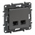 Розетка компьютерная 2XRJ45 CAT6 FTP, сталь, Niloe Step Legrand