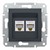 Розетка компьютерная RJ-45 двойная, антрацит, EPH4400171 Asfora Schneider - фото 97496