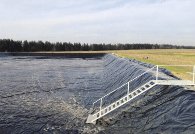 Пленка ВОДЯНОЙ толщина 400 мкм двухцветная черный / морская волна 6 x 10 метров (60 м2)