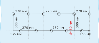 Пленка СВЕТЛИЦА™ ГРУНТ 60 мкм полотно 1,3 м 400 пог.м (520 м2) черная (рулон) с перфорацией 270х300 мм