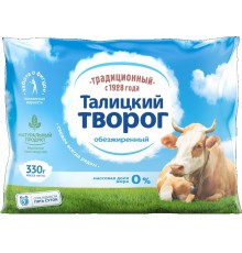 Творог Традиционный  дой-пак Талицкий 330 гр 0 %