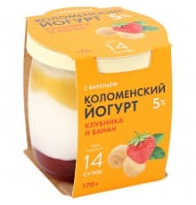 Йогурт Клубника банан Коломенский 170гр 5%