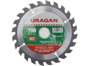 URAGAN  Optimal cut, 200 х 30/20 мм, 36Т, пильный диск по дереву (36801-200-30-36)
