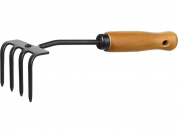 GRINDA ProLine 64х100х270 мм, 4-х зубые, деревянная ручка, садовые грабли (421515)