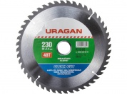 URAGAN  Clean cut, 230 х 30/20 мм, 48T, пильный диск по дереву (36802-230-30-48)