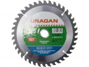 URAGAN  Clean cut, 185 х 20/16 мм, 40Т, пильный диск по дереву (36802-185-20-40)