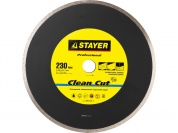 STAYER Clean Cut, 230 мм, (22.2 мм, 5 х 2.4 мм), сплошной алмазный диск, Professional (3664-230)