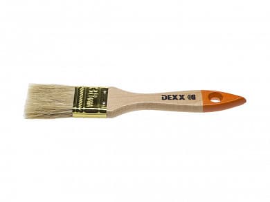 Купить DEXX 38 мм, 1.5″, натуральная щетина, деревянная ручка, флейцевая, все виды ЛКМ, плоская кисть (0100-038) в интернет-магазине zubr-vrn в Воронеже