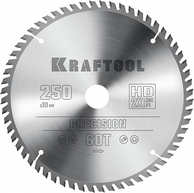 Купить KRAFTOOL Precision, 250 х 30 мм, 60Т, пильный диск по дереву (36952-250-30) в интернет-магазине zubr-vrn в Воронеже