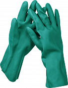 ЗУБР XL, стойкие к кислотам и щелочам, нитриловые перчатки, Профессионал (11255-XL)