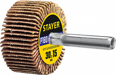 Купить STAYER d 30 x 15 мм, P180, на шпильке d 6 мм, круг шлифовальный лепестковый (36606-180) в интернет-магазине zubr-vrn в Воронеже