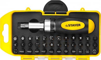 Купить STAYER Compact-38, 38 предм., реверсивная отвертка с насадками (2557-H38) в интернет-магазине zubr-vrn в Воронеже