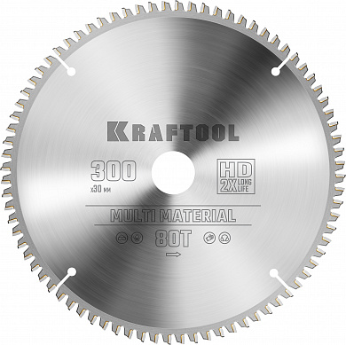 Купить KRAFTOOL Multi Material, 300 х 30 мм, 80Т, пильный диск по алюминию (36953-300-30) в интернет-магазине zubr-vrn в Воронеже