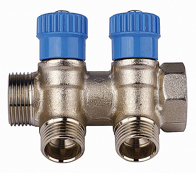 Купить GENERAL FITTINGS вход 3/4″ - 3 выхода 1/2″, коллектор для холодной воды (51046-3/4-1/2-CT3) в интернет-магазине zubr-vrn в Воронеже
