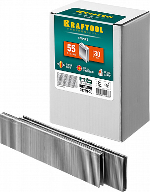 Купить KRAFTOOL скобы тип 55 (90/C), 30 мм, калибр 18GA. 5000 шт (31789-30) в интернет-магазине zubr-vrn в Воронеже