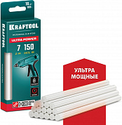 KRAFTOOL Ultra Power, 7 х 150 мм, 16 шт, прозрачные, ультрамощные клеевые стержни (06837-16)