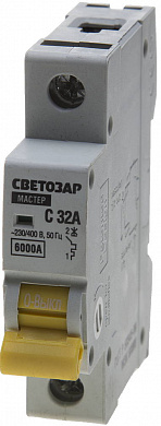 Купить СВЕТОЗАР  ВА-60, 1P, 32А, C, 6кА, автоматический выключатель (SV-49061-32-C) в интернет-магазине zubr-vrn в Воронеже
