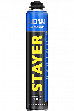 Купить STAYER LOW EXPANSION, 800 мл, пистолетная, выход до 50 л, всесезонная, с низким вторичным расширением, монтажная пена, Professional (41136) в интернет-магазине zubr-vrn в Воронеже
