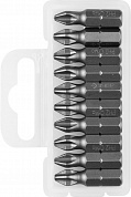 ЗУБР  10 шт, PH2, 25 мм, кованые биты (26001-2-25-10)