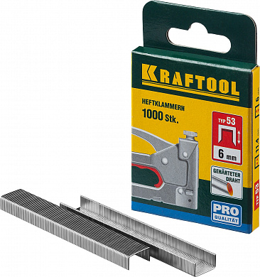 Купить KRAFTOOL скобы тип 53 (A/10/JT21), 18 мм, калибр 23GA. 1000 шт (31670-18) в интернет-магазине zubr-vrn в Воронеже