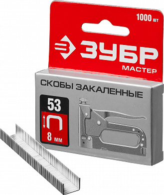 Купить ЗУБР скобы тип 53 (A/10/JT21), 8 мм, калибр 23GA. 1000 шт (31625-08) в интернет-магазине zubr-vrn в Воронеже