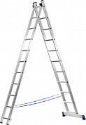 СИБИН 7 ступеней, со стабилизатором, алюминиевая, двухсекционная лестница (38823-07)