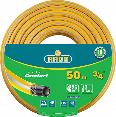 Купить RACO COMFORT, 3/4″, 50 м, 25 атм, трёхслойный, армированный, поливочный шланг (40303-3/4-50) в интернет-магазине zubr-vrn в Воронеже