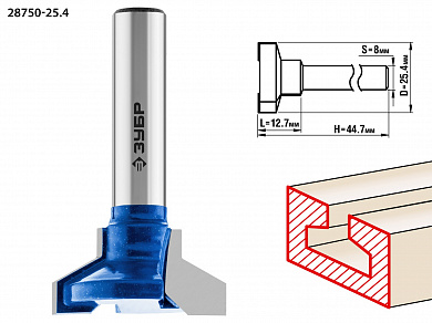 Купить ЗУБР 25.4 x 12.7 мм, высота 12.7 мм, фреза пазовая Т-образная №2, Профессионал (28750-25.4) в интернет-магазине zubr-vrn в Воронеже