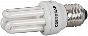 Энергосберегающая лампа СВЕТОЗАР "Стержень - 3U", цоколь E27(стандарт), теплый белый свет (2700 К), 6000 час, 9Вт(45)